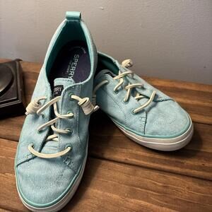 Sperry Top-Sider Womens Shoe Size 7 Seacoast Diamond Aqua Leather Laces Summer
